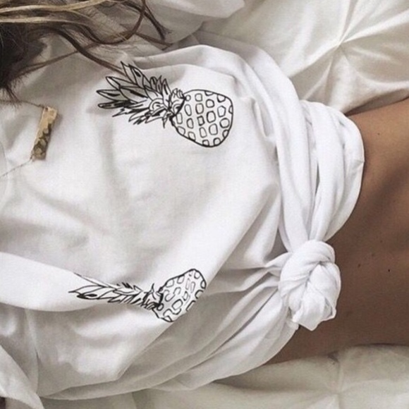 Urban Outfitters Tops - Show me your pineapples graphic white tee-shirt